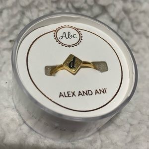 Alex and Ani - Initial “D” adjustable ring